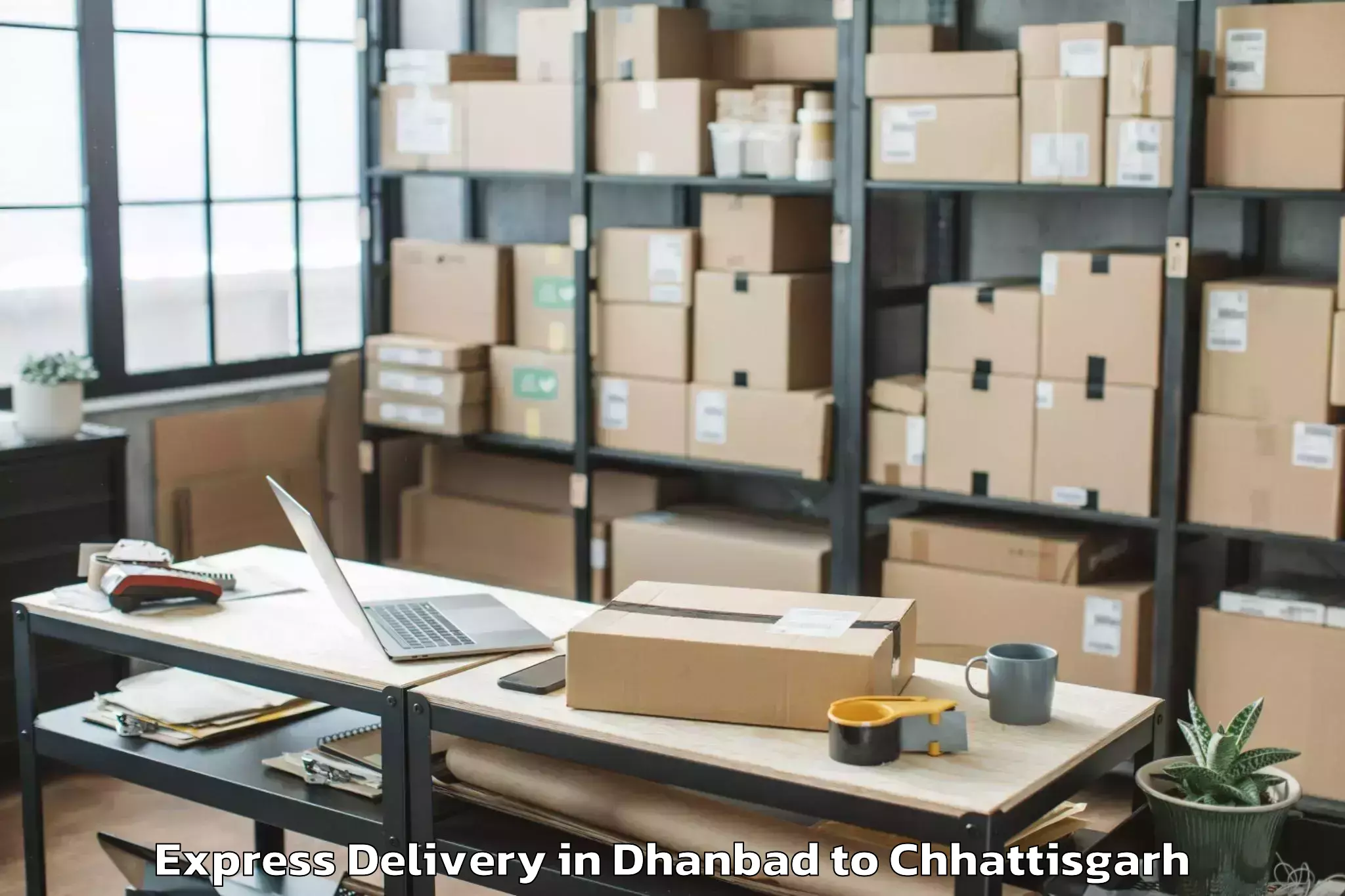 Expert Dhanbad to Dr Cv Raman University Bilaspu Express Delivery